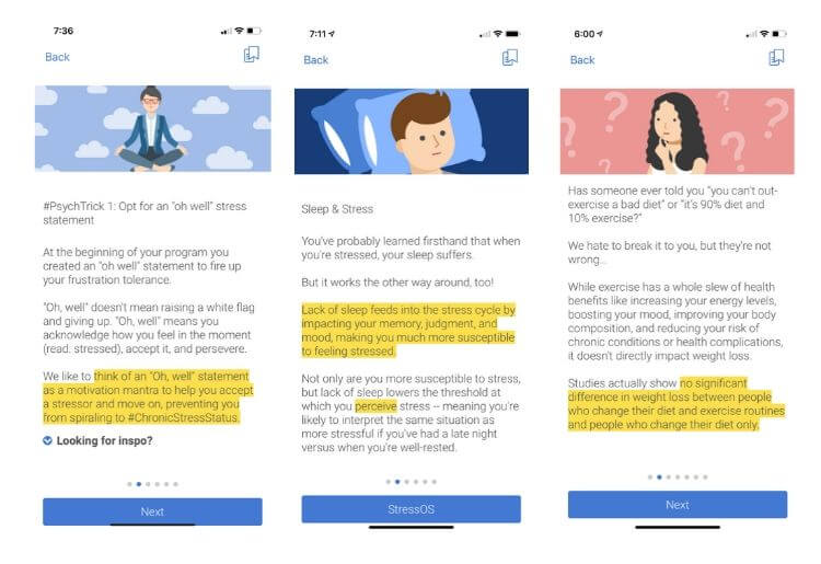 Noom Weight Loss App screenshots